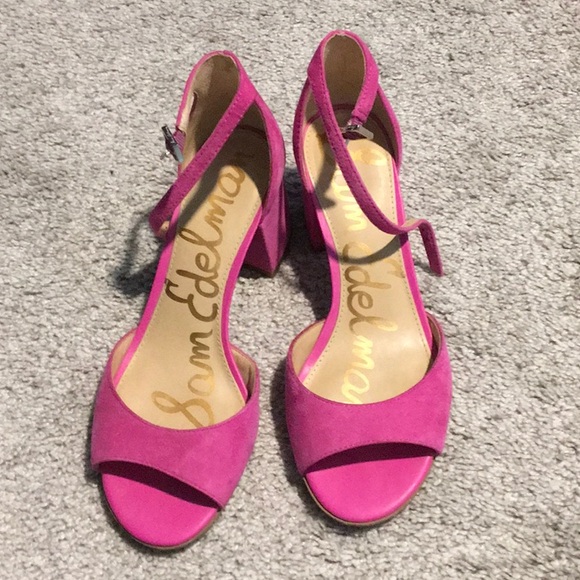 Pink Block Heel Sandals - Picture 1 of 3